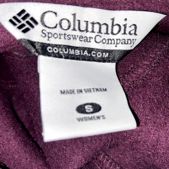 Columbia Fleece Jacket Women's Size Small Eggplant Cozy Zip Front - Picture 2 of 5